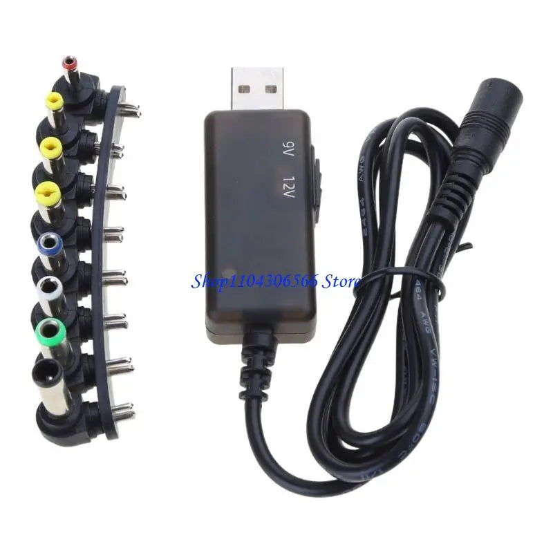 USB to DC 5.5x2.5 Converter Cable – 8 Adapters 5V 9V 12V USB Power Converter Cable HIP 9 12V lines 8 header CN