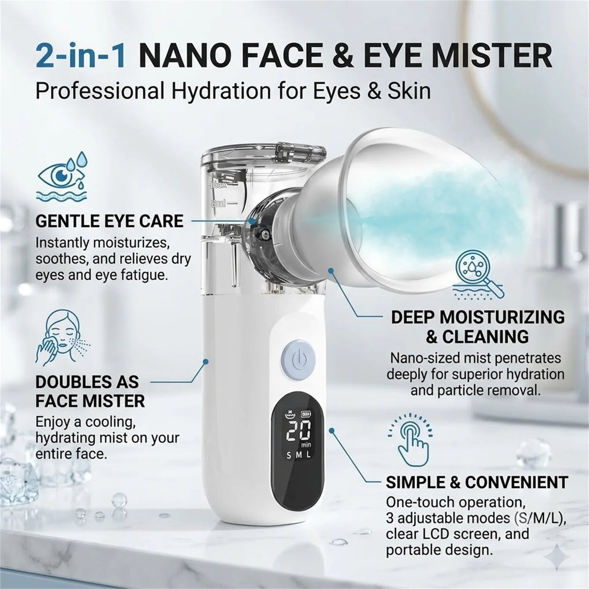 Rechargeable Facial Mist Sprayer – Deep Skin Hydration Facial Mist Sprayer HIP