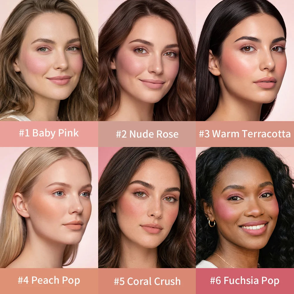 Natural Looking Matte Blush Stick Soft Cream Blush Balm Waterproof Long Lasting Hydrating Lightweight Blendable Cheek Cosmetics HIP