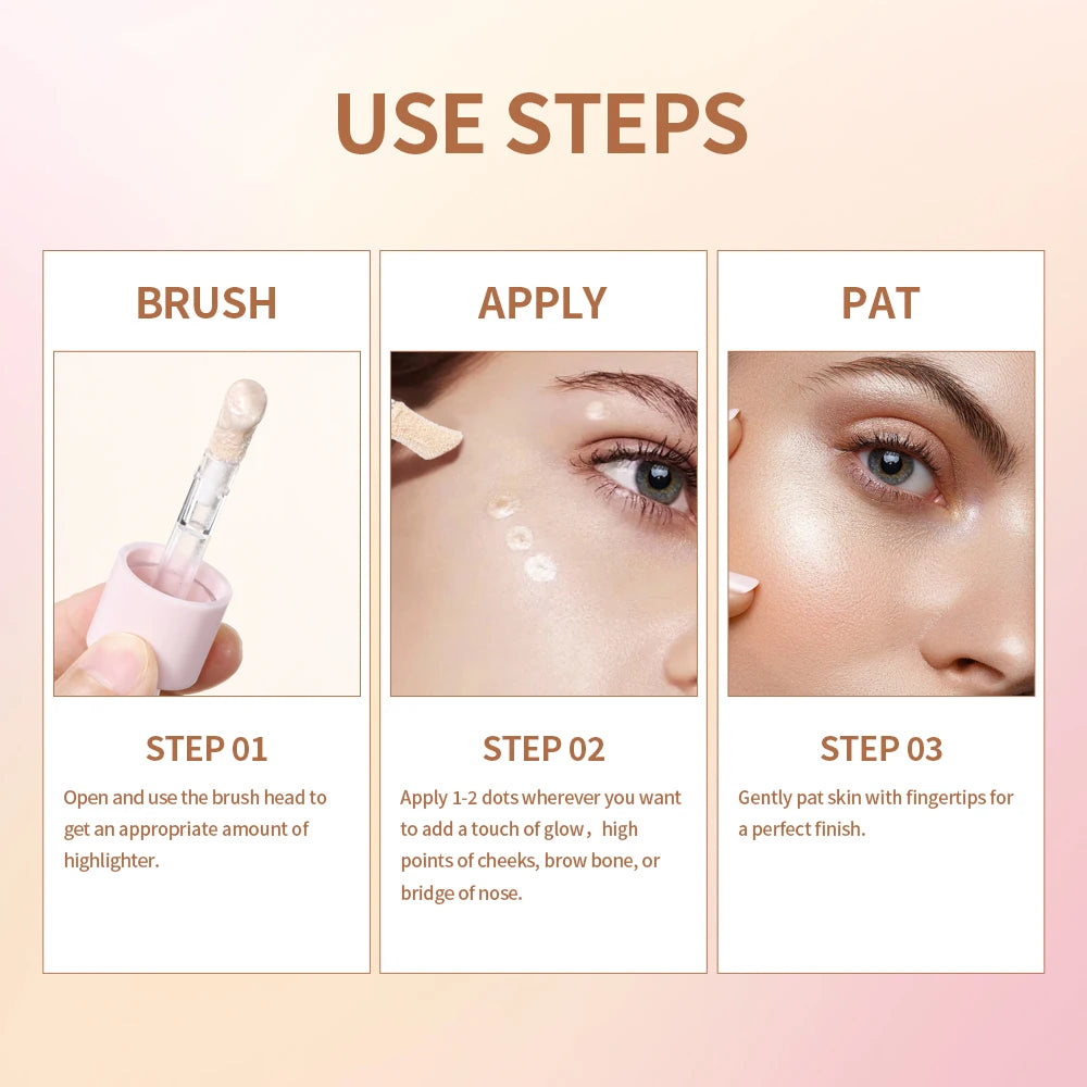 4Color Face Liquid Highlighter Bronzer Contouring Highlight Fluid Makeup Face Shimmer Shine High Lighter Iluminador Maquillaje HIP