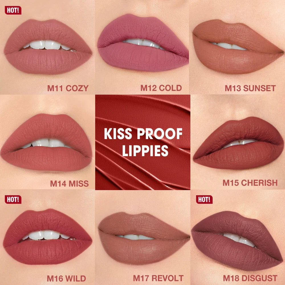 O.TWO.O Matte Lipstick Lip Tint 8 Colors Waterproof Long Lasting Non-stick Cup Sexy Highly Pigmented Velvet Lip Sticks Lip Stain HIP