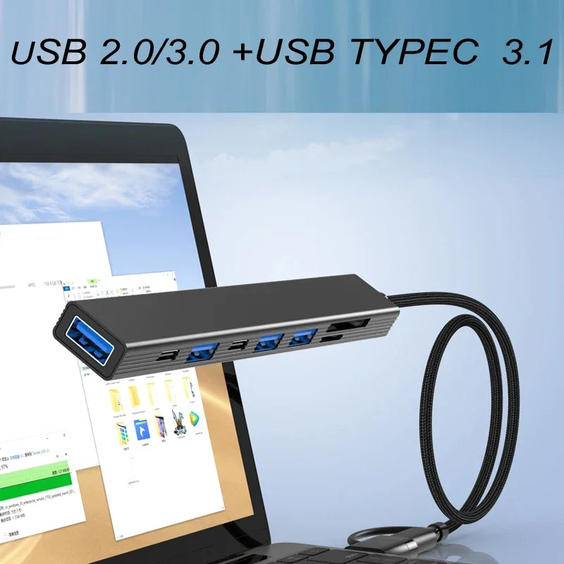 8-Port USB-C Hub with SD Card Reader & Charging Dock USB-C Hub Dock HIP