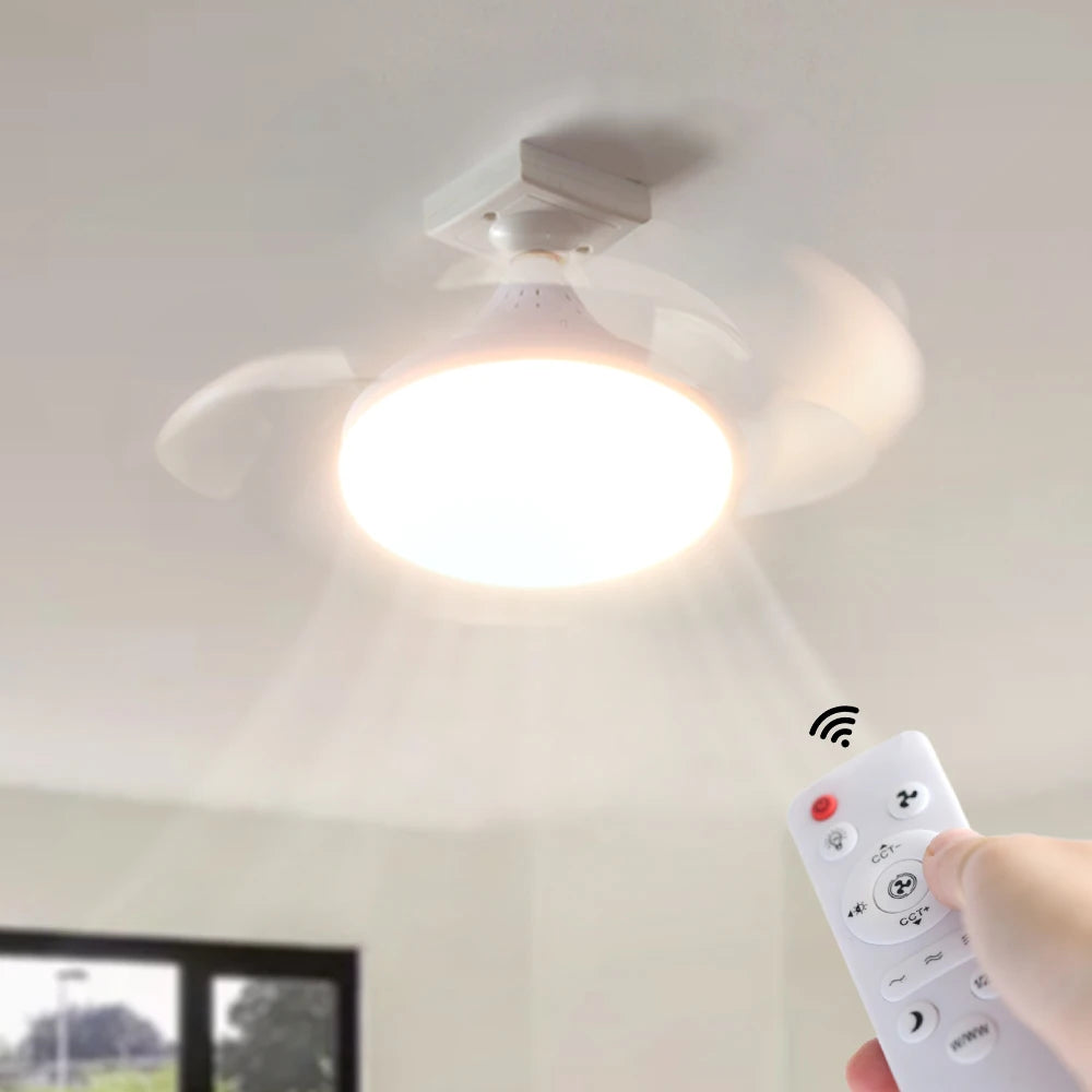 YNL 30W LED Ceiling Fan Light E27 Remote Control 3 Colors LED Ceiling Fan Light HIP