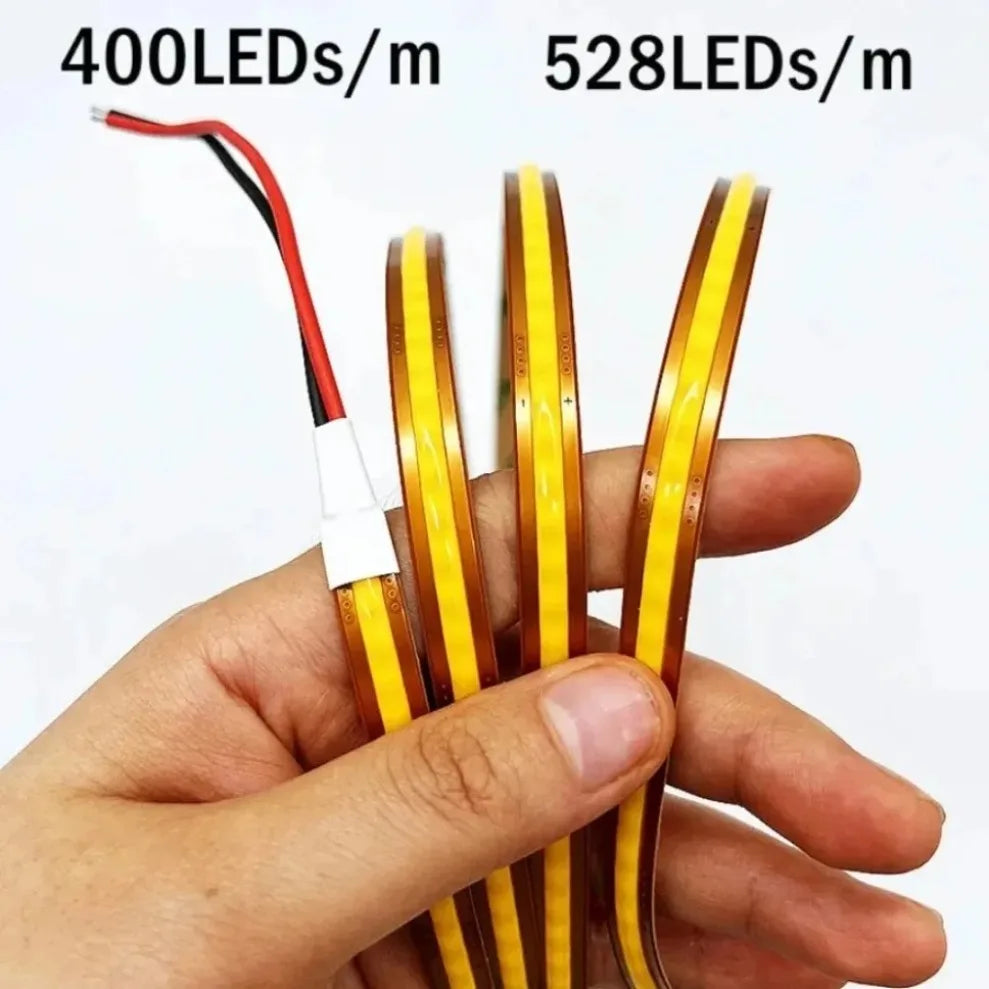 DC 12V/24V COB LED Strip Light 400/528 LEDs/m Free Cut 0.5–10M COB LED Strip Light HIP
