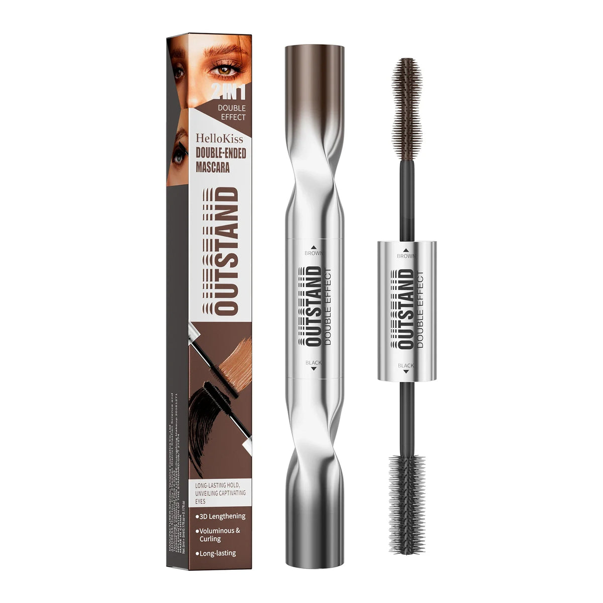 Hello Kiss 4D Double-Ended Mascara – Volumizing & Waterproof Volumizing Mascara HIP