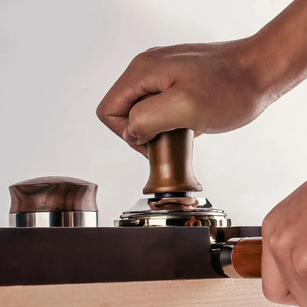 Coffee Tamper 51/53/58mm – Wooden Handle & Stainless Base Espresso Coffee Tamper HIP