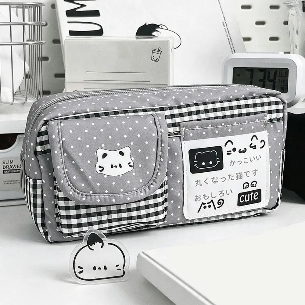 Cat Print Pencil Case – Multi-Layer Large Capacity Pen Bag Pencil Case HIP