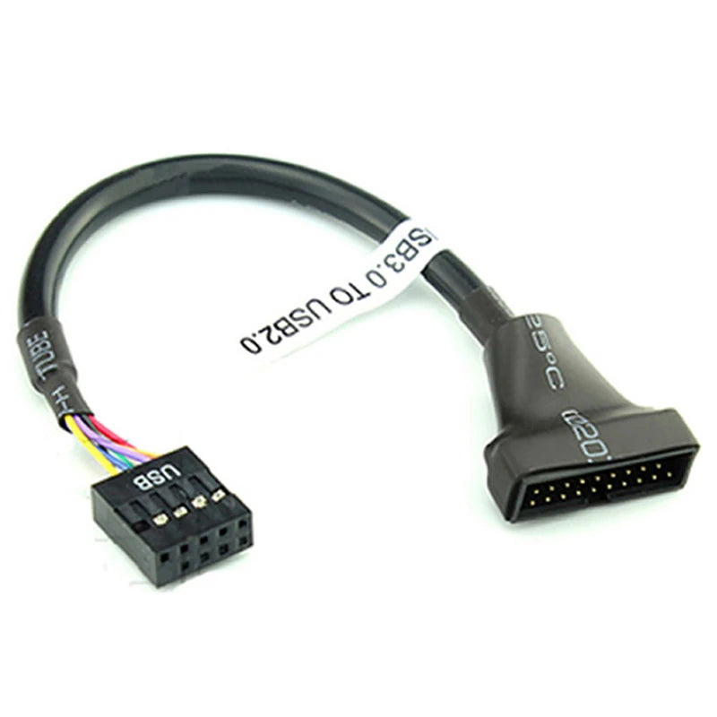 USB 3.0 to USB 2.0 Motherboard Header Adapter Cable 20 to 9 Pin USB Adapter Cable HIP