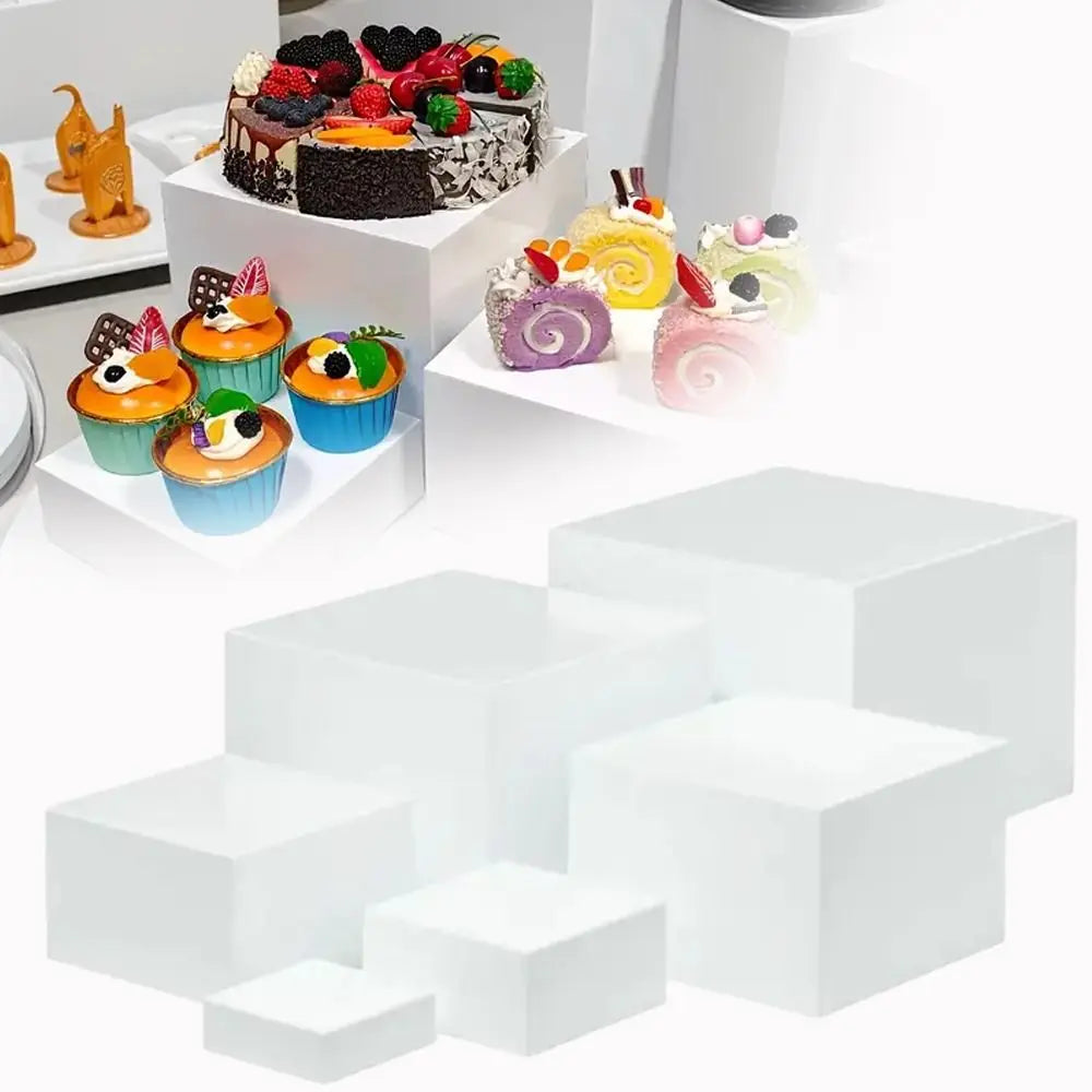 6-Piece Acrylic Buffet Riser Set – Stackable Display Stands Buffet Display Riser HIP