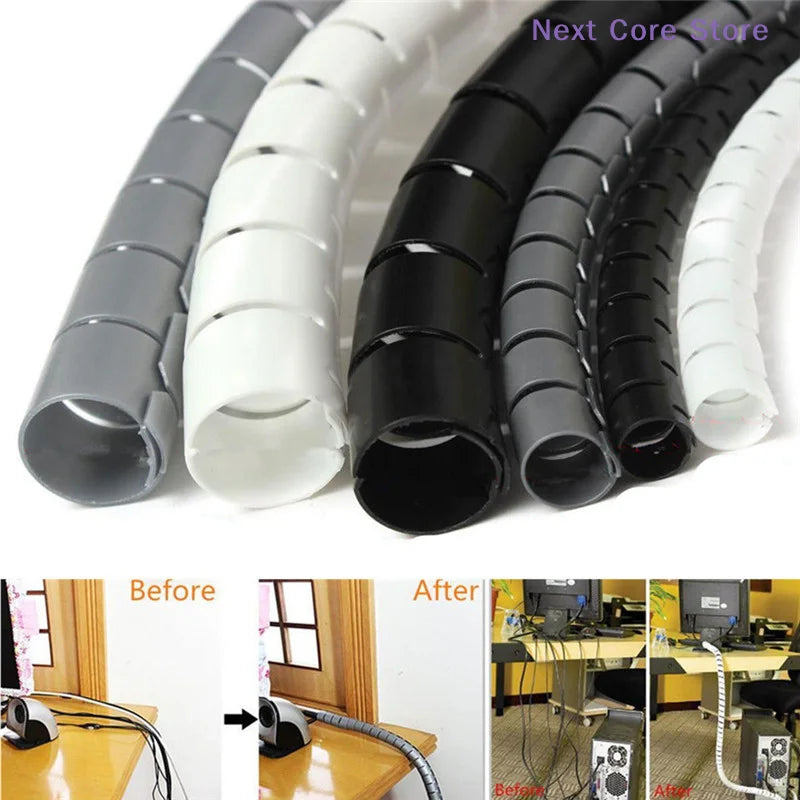 1M 8mm Spiral Wire Wrap Sleeving – Cable Organizer & Protector Cable Wrap Sleeve HIP