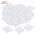 50-Pack Transparent Plastic Price Tag Holders – Double Hook Price Tag Holder HIP 100x42mm