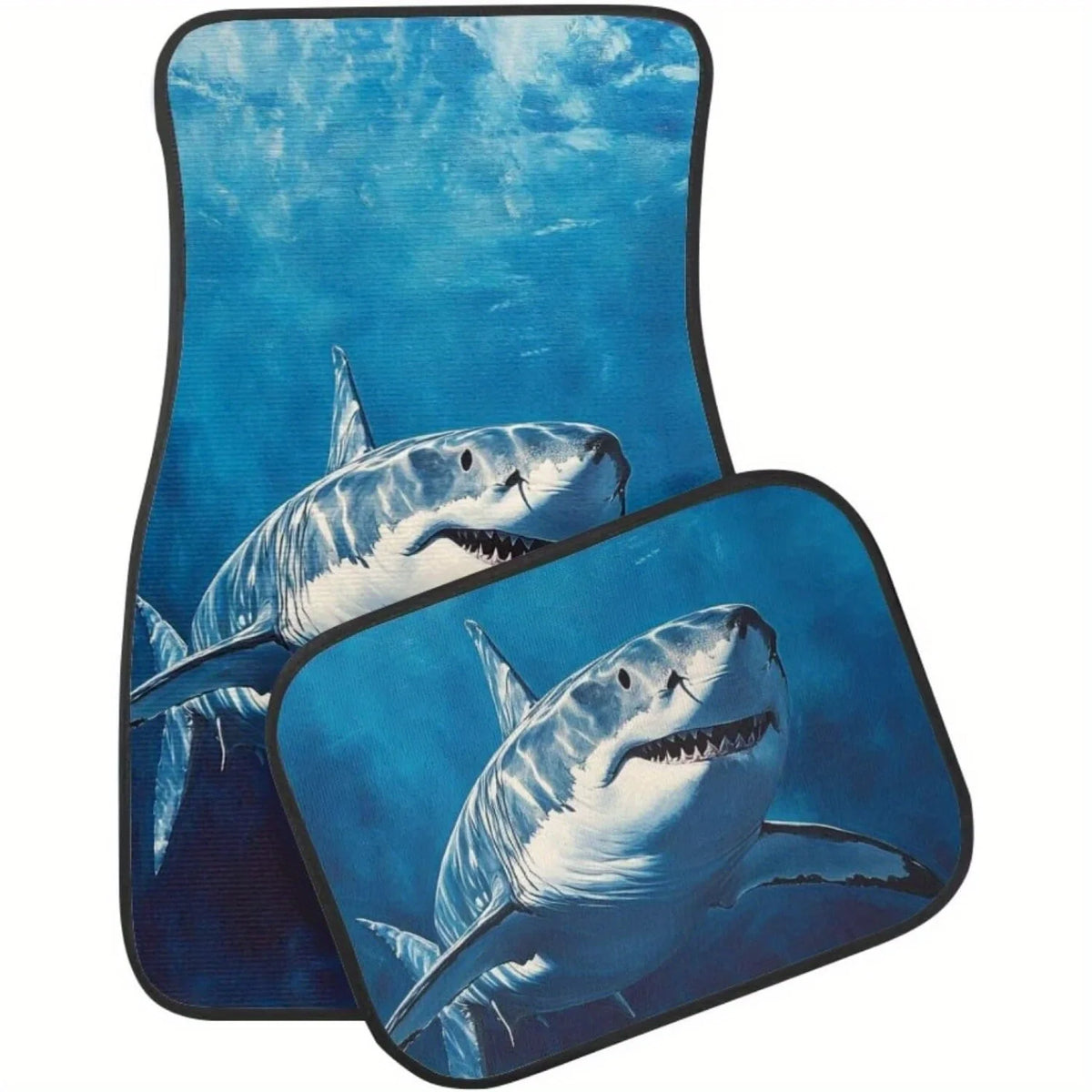 4-Piece Shark Print All-Weather Car Floor Mats – Heavy Duty Car Floor Mats HIP