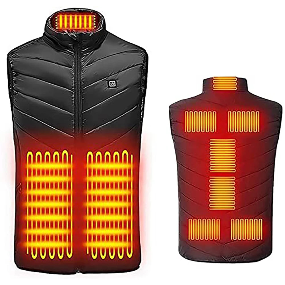 Unisex Fever Warm Vest Electric Warm Clothing Relieve Pain Waterproof Heated Vest for Skiing Cycling Hiking HIP