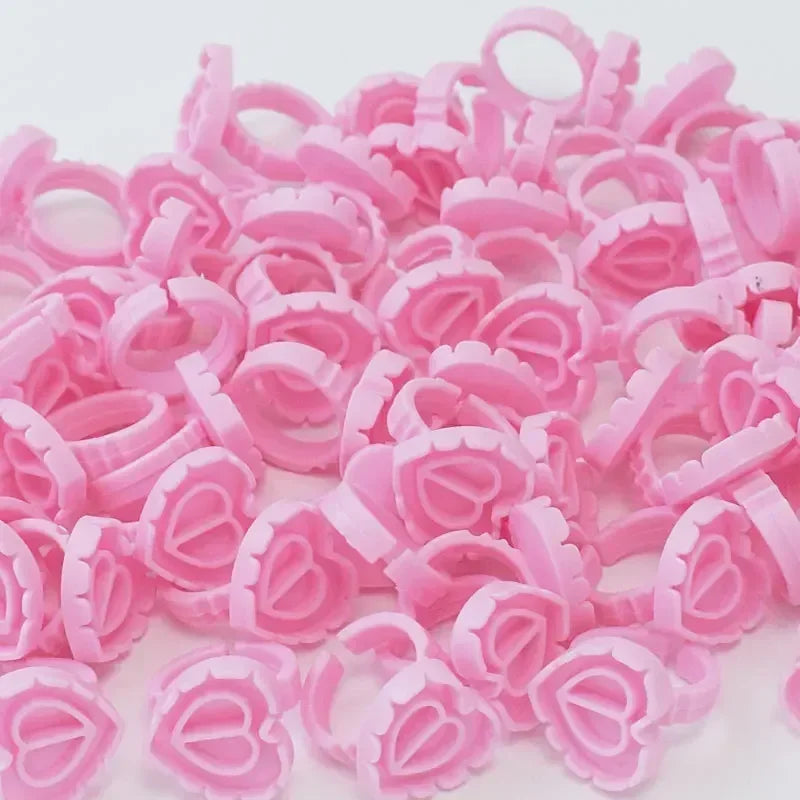 100-Pack Disposable Lash Glue Ring Cups & Tattoo Pigment Holders Lash Glue Ring Cups HIP C645-pink 100pcs