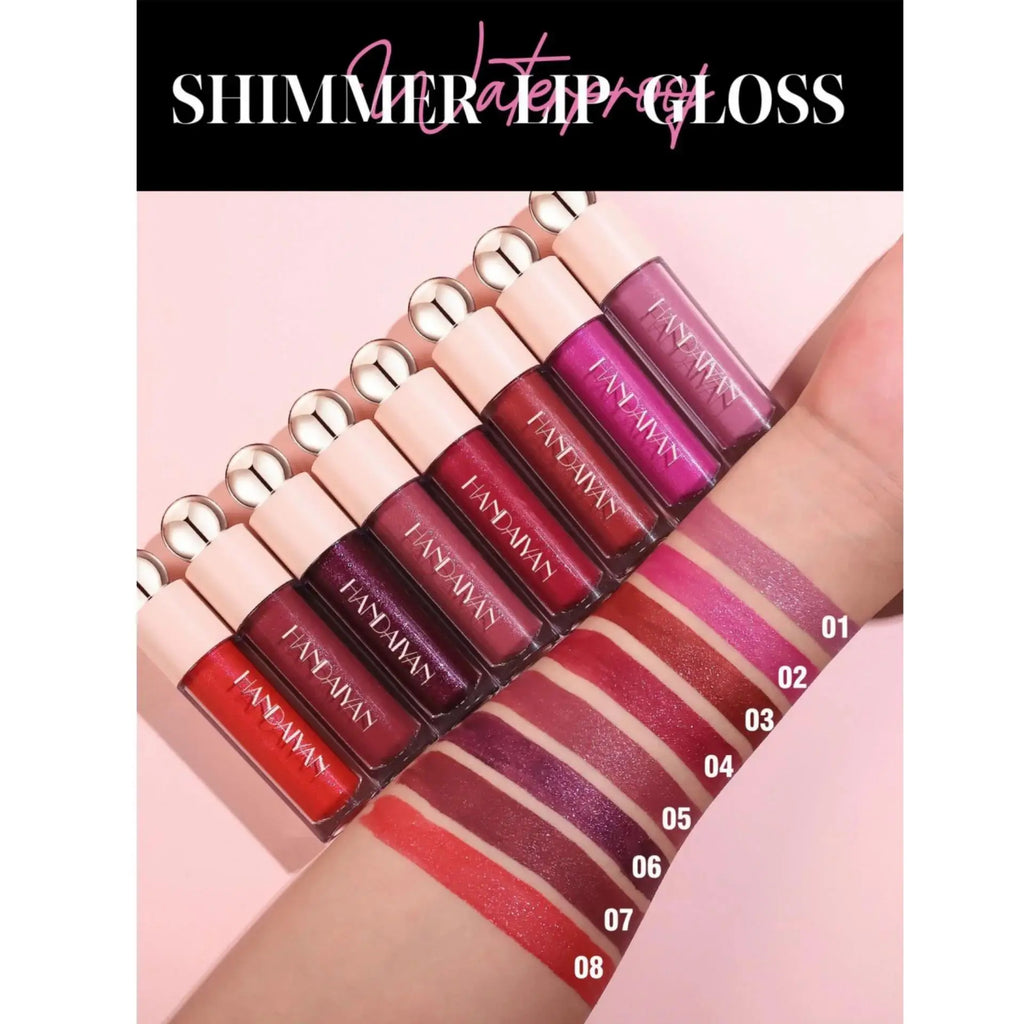 Handaiyan Shimmer Lip Gloss – Matte Glitter Tint, Waterproof Shimmer Lip Gloss HIP