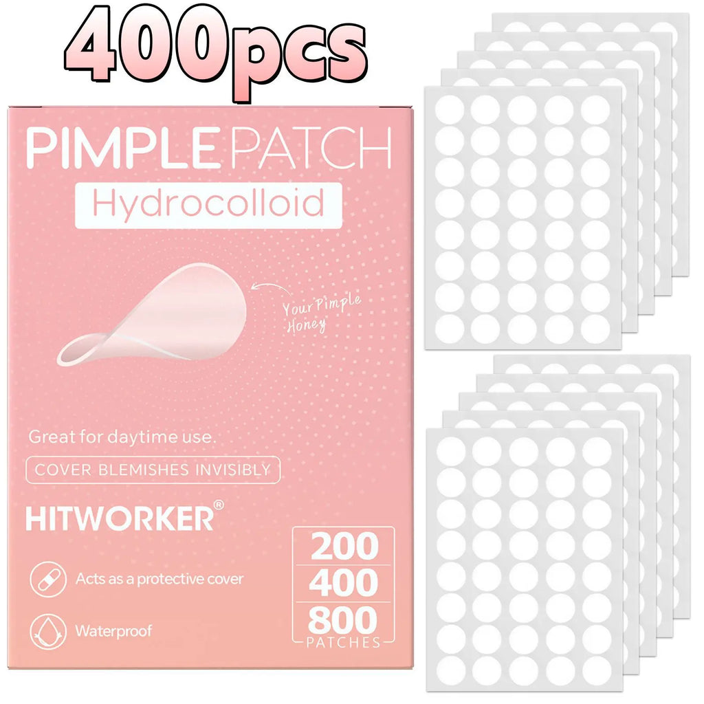 200/400/800 Pieces Hydrocolloid Acne Patches - Invisible, High-Quality Pimple Stickers with Salicylic Acid & Tea Tree HIP 400pcs