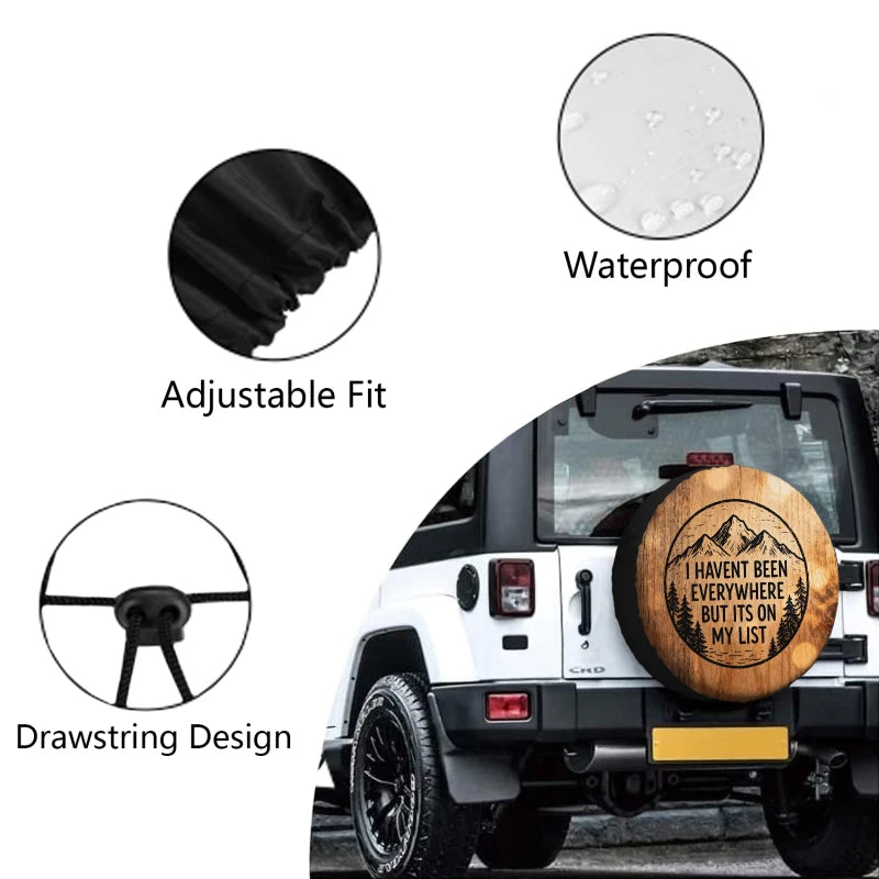 Adventure Spare Tire Cover – Weatherproof RV SUV Truck Spare Tire Cover HIP