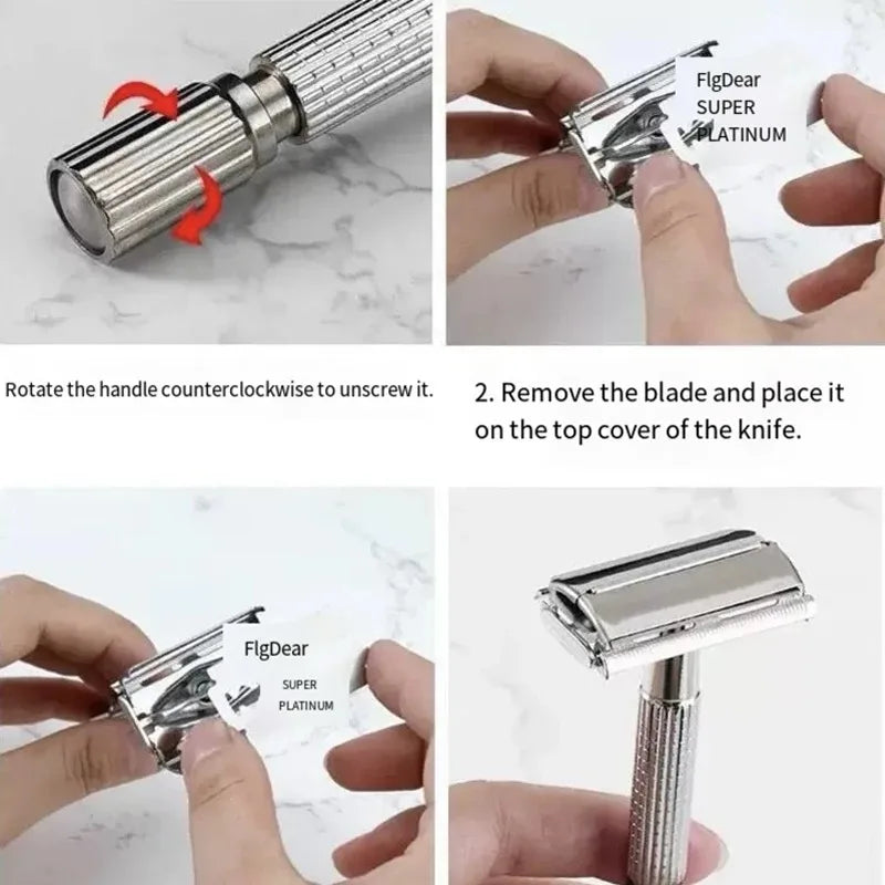 Double Edge Safety Razor Set – Classic Men's Shaving Kit Safety Razor Set HIP