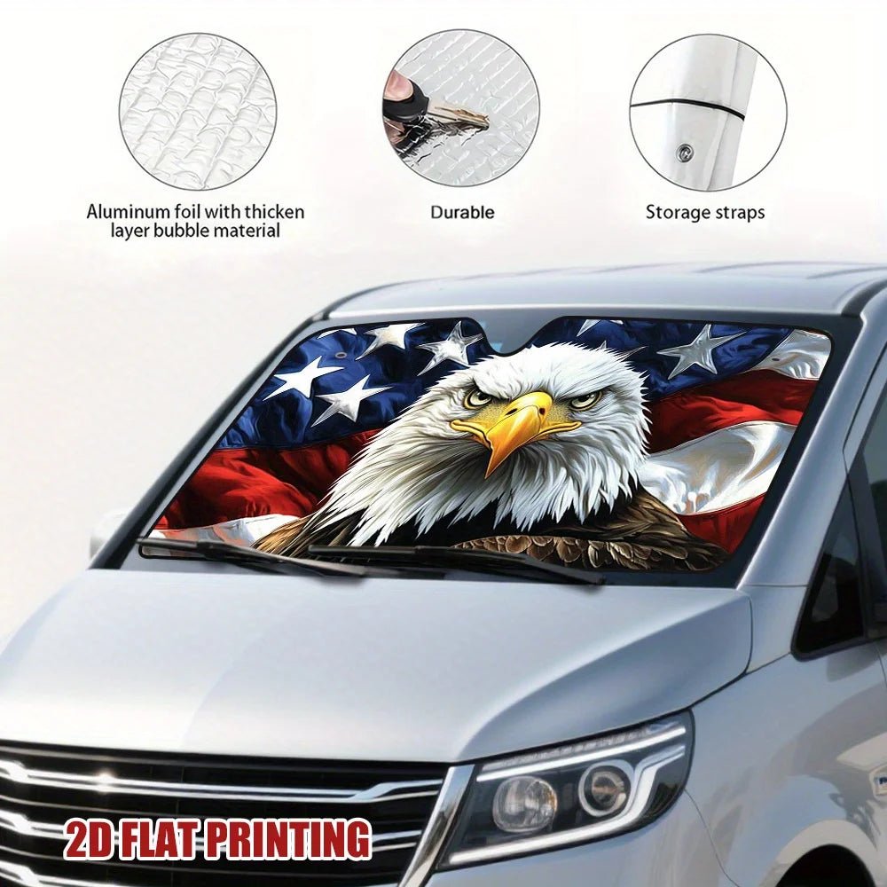 Eagle American Flag Car Sun Visor – UV Block & Cool Cab Car Sun Visor Cover HIP