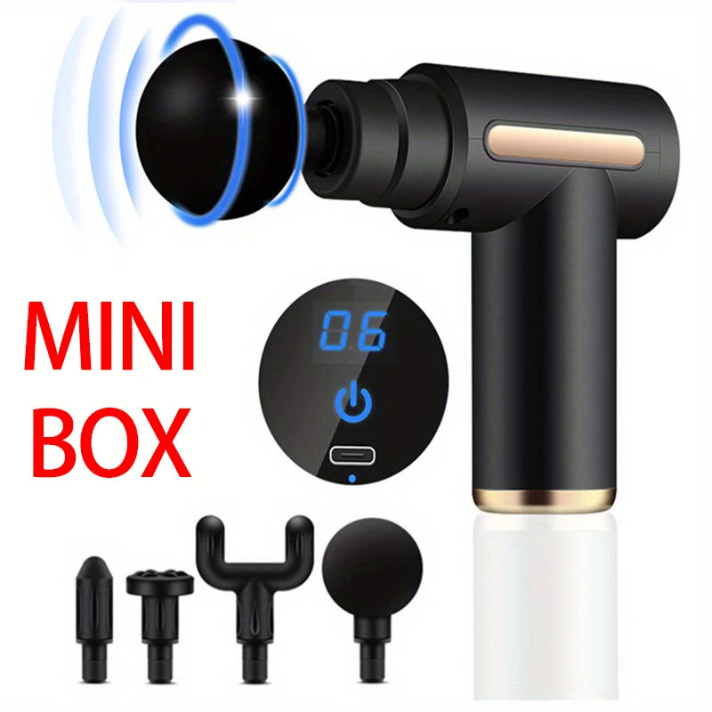 PAQIN USB Mini Massage Gun – Muscle Relaxation Device Mini Massage Gun HIP 6G BLACK MINI BOX Type C Charge