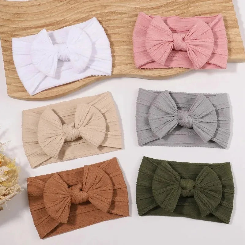 Baby Girl Soft Elastic Bow Headband – Newborn to Toddler Baby Hair Headband HIP