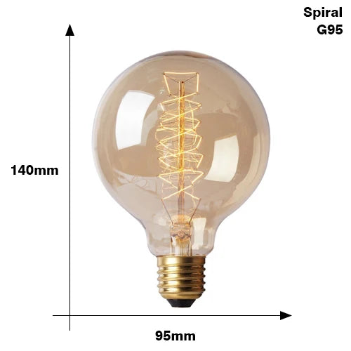 4-Pack Retro Edison Filament Bulbs E27 40W ST64 G95 Vintage Edison Filament Bulbs HIP G95 spirai 220V E27 40W