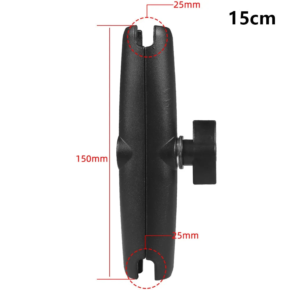 Aluminum Alloy Double Socket Arm 1" Ball Head Mount Adapter Camera Mount Arm HIP 15cm