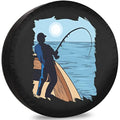 Fishing Man Silhouette Spare Tire Cover – SUV, RV & Trailer Spare Tire Cover HIP Acquiesce 16 in