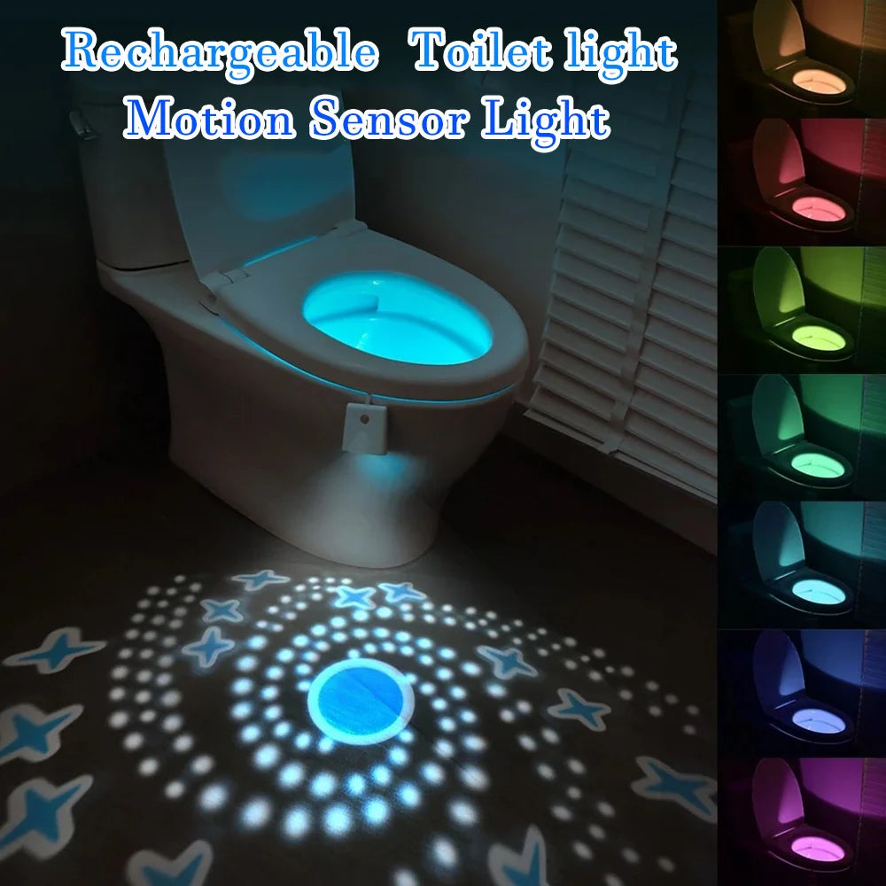 Toilet Night Light Motion Sensor 7-Color Star Projector LED Toilet Night Light HIP