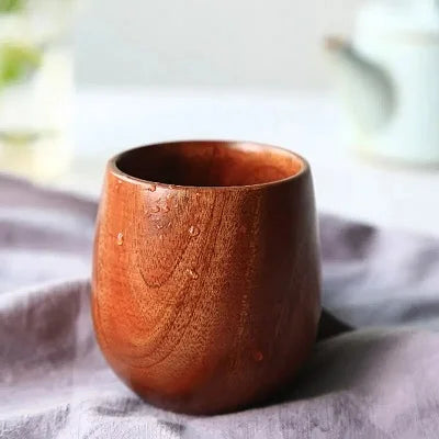 Handcarved Solid Wood Tea Cup 100ml – Big Belly Style Wooden Tea Cup HIP 1pcs 100ml