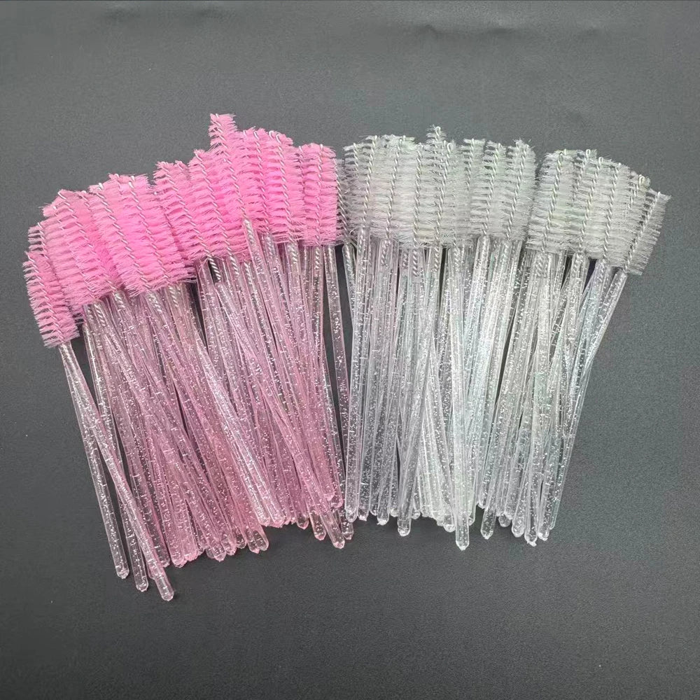 100-Pc Disposable Mascara Wands & Eyebrow Spoolie Brush Set Disposable Spoolie Set HIP