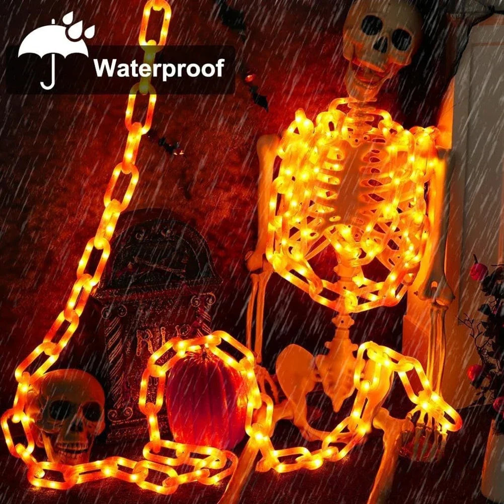 8 Modes Indoor Waterproof Skull LED Chain Light Battery Powered Spooky Halloween String Lights for Party Decor HIP