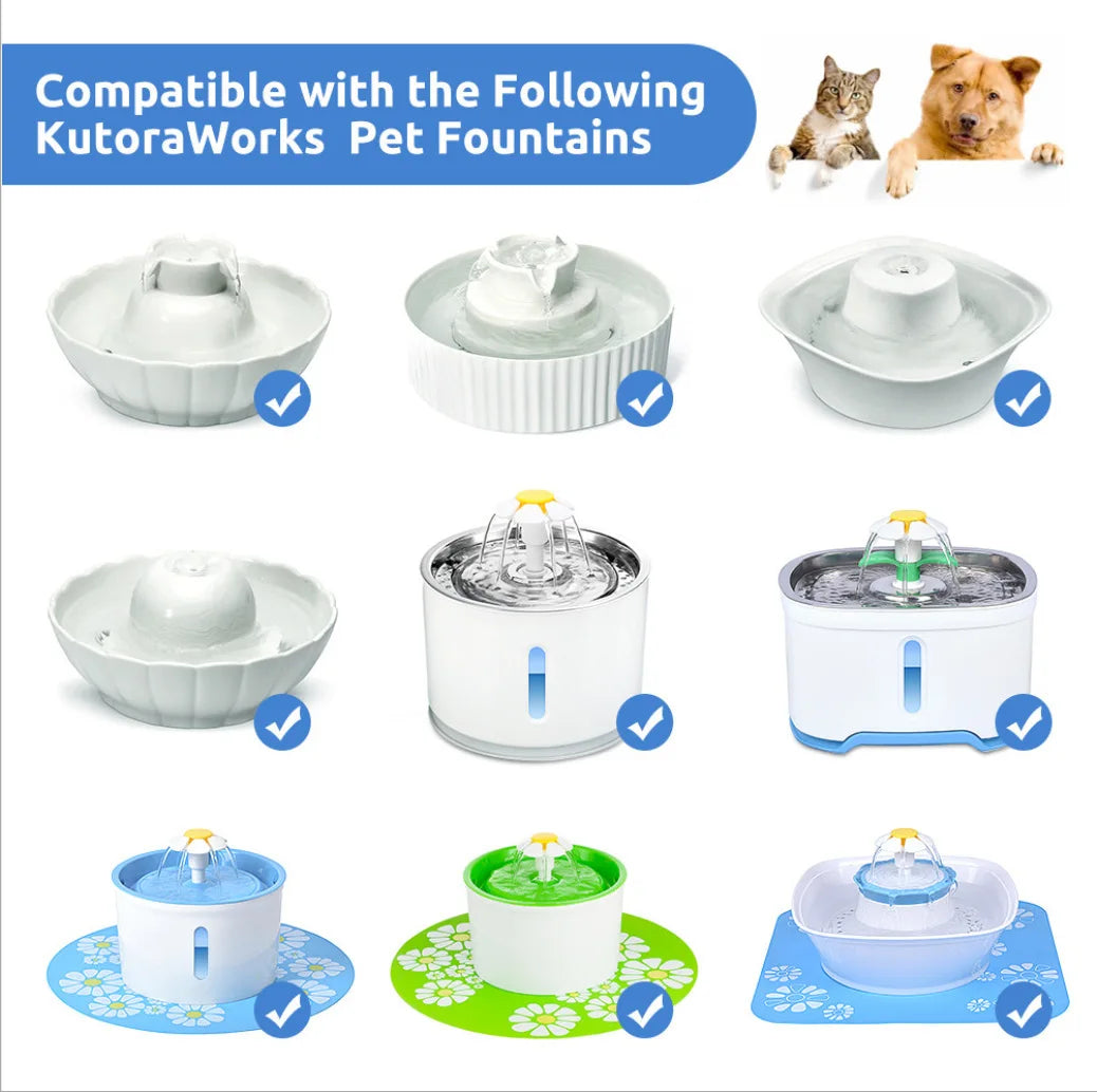 Cat Fountain Water Pump LED Light Pet Water Fountain Motor Replacement for Cat Flowers Drinking Bowl Dispenser Pet Accessories HIP