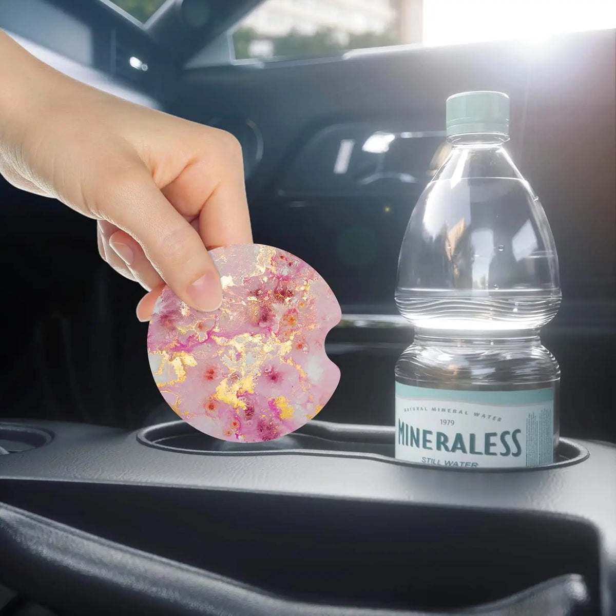 Car Cup Holder Coasters 2-Pack – 2.75" Anti-Slip Cork Mat Car Cup Holder Coaster HIP