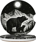 2-Pack Ceramic Car Cup Holder Coasters – Moon & Mountains Car Cup Coasters HIP Black Other