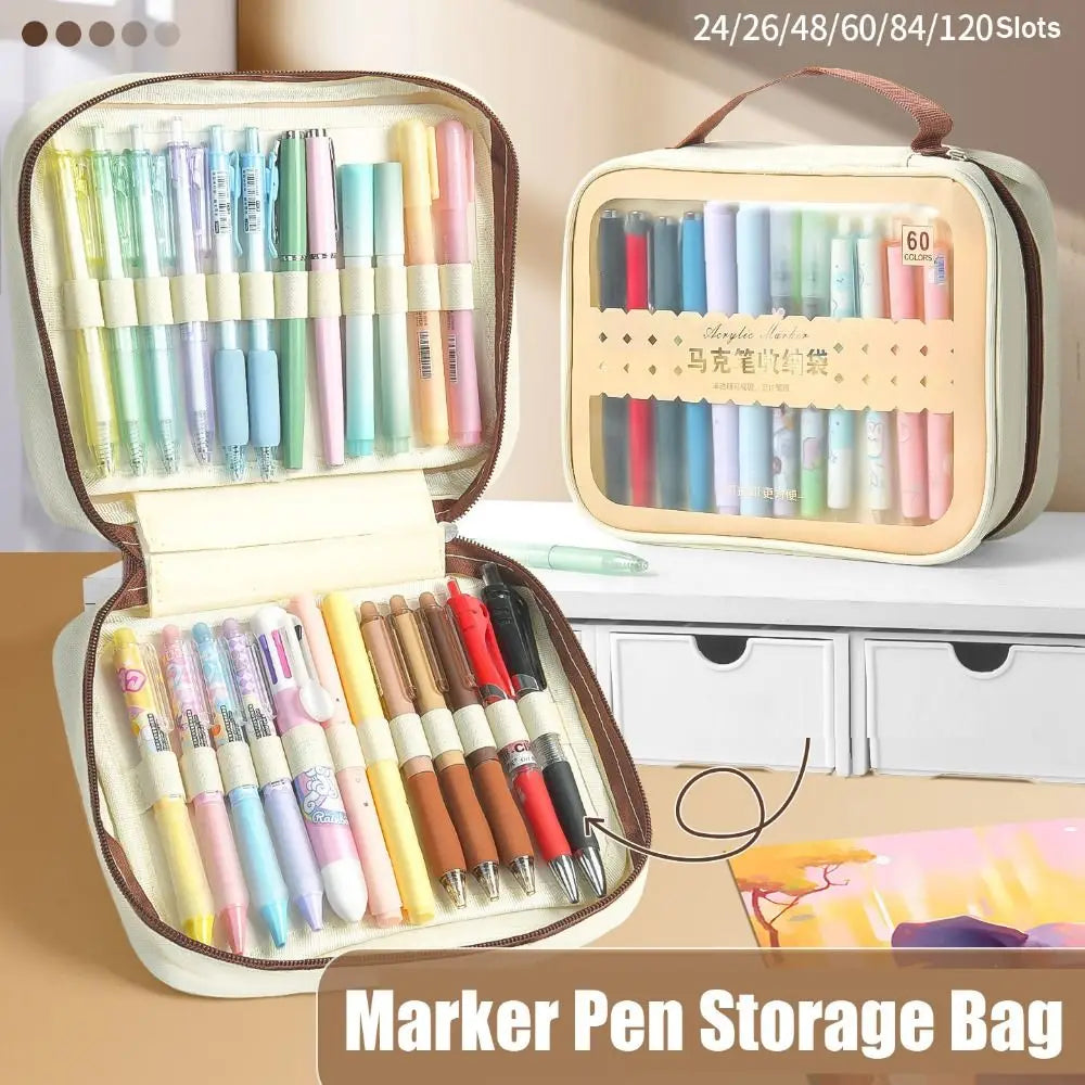 Large Capacity Marker Pen Storage Bag – 24 to 120 Slots Marker Pen Storage Bag HIP