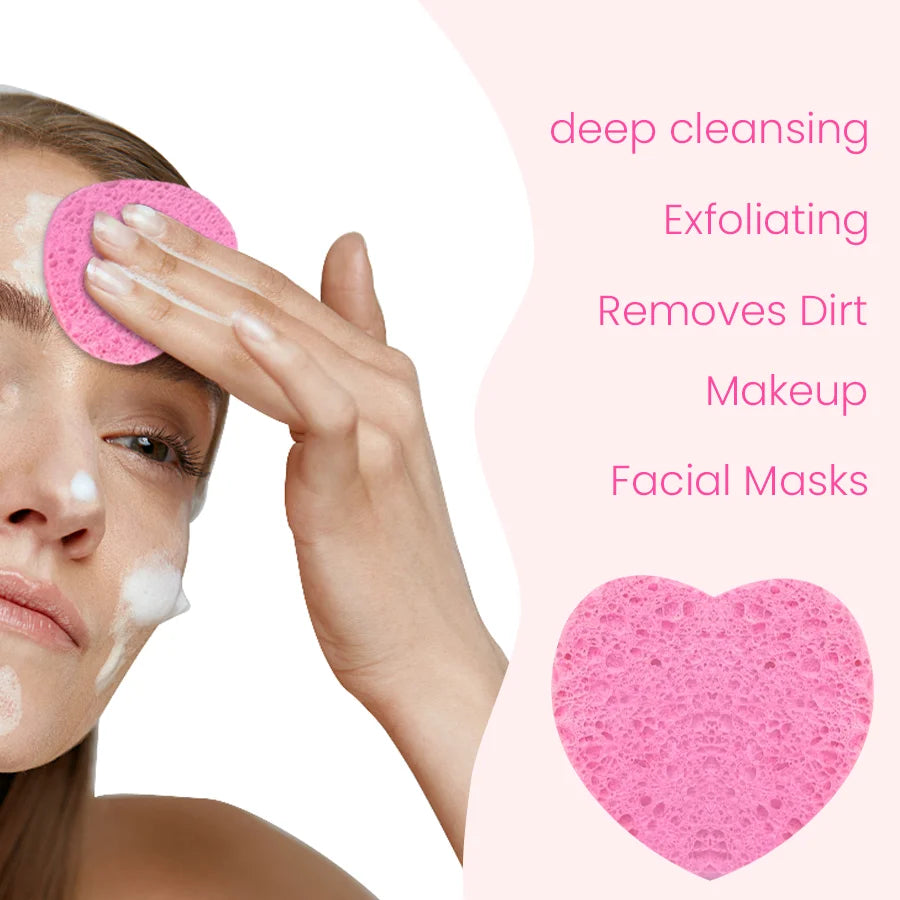 20-Pack Heart Shape Compressed Facial Cleansing Sponges Facial Cleansing Sponge HIP