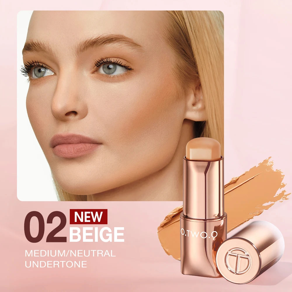O.TWO.O Contour Stick Cream Long-wear Lightweight Brighten Stick Easy to Sculpt Face Concealer Bronzer Contouring Makeup Pen HIP 02 BEIGE