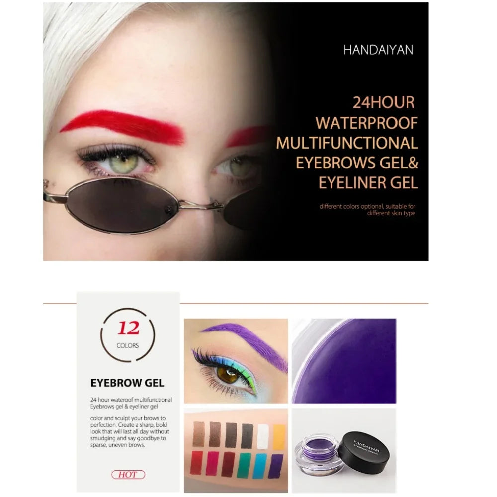 HANDAIYAN Waterproof Eyebrow Cream Gel – 12 Colors | High Pigment Eyebrow Cream Gel HIP