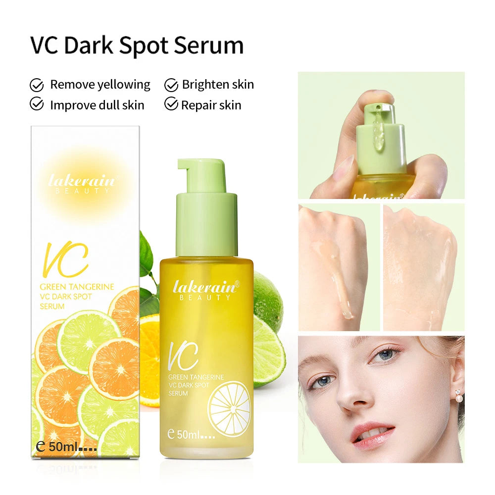 50ml Vitamin C Dark Spot Care Serum Whitening Brightening the Skin Facial Spot Essence Green Tangerine VC Serum SkinCare HIP