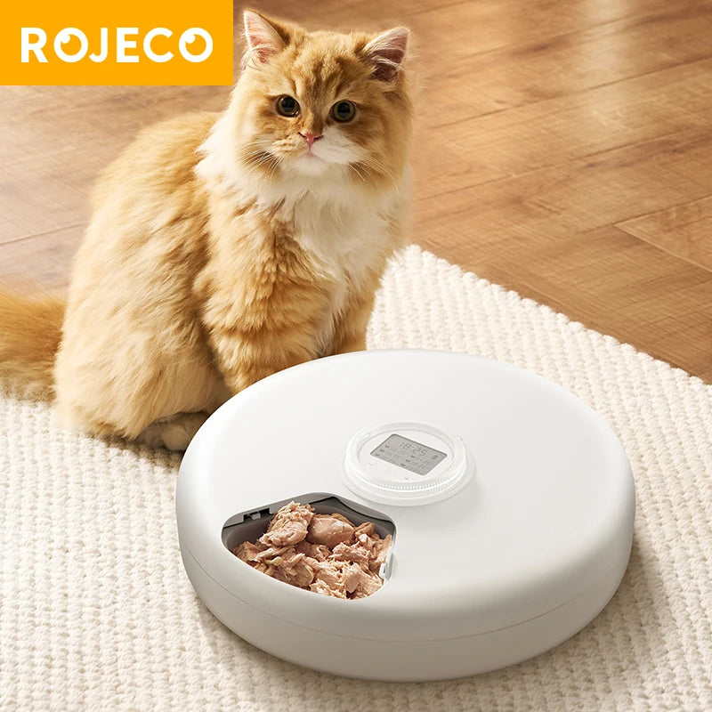 ROJECO Automatic Pet Feeder Wet Dry Food Kibble Dispenser Wireless Smart Cat Feeder Dispenser For Cat Dog Kitten Accessories HIP