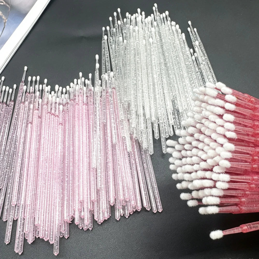 100-Pack Disposable Micro Brushes for Eyelash Extensions Lash Extension Tools HIP