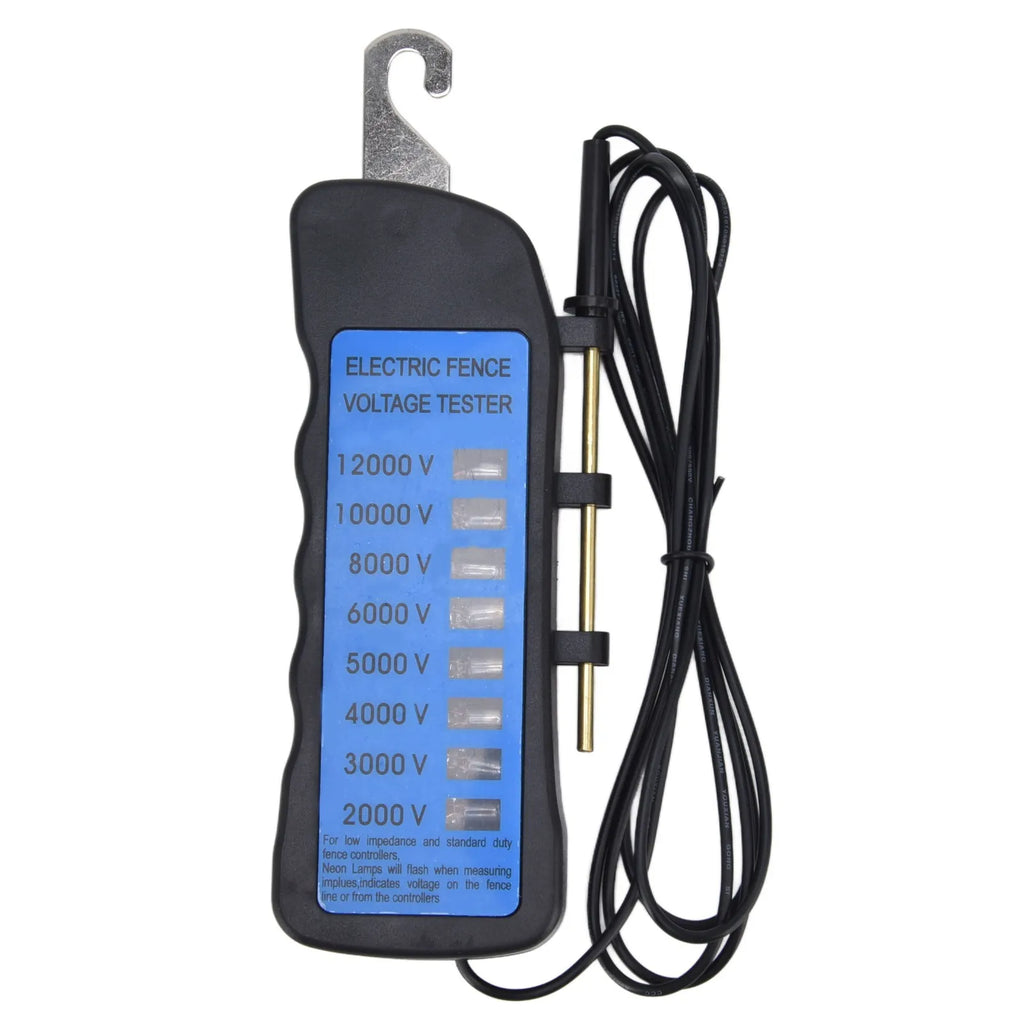 12KV Neon Fence Voltage Tester 2000 to 12000V 8 Neon Indicator Lights Waterproof Fence Tester for Farms HIP A