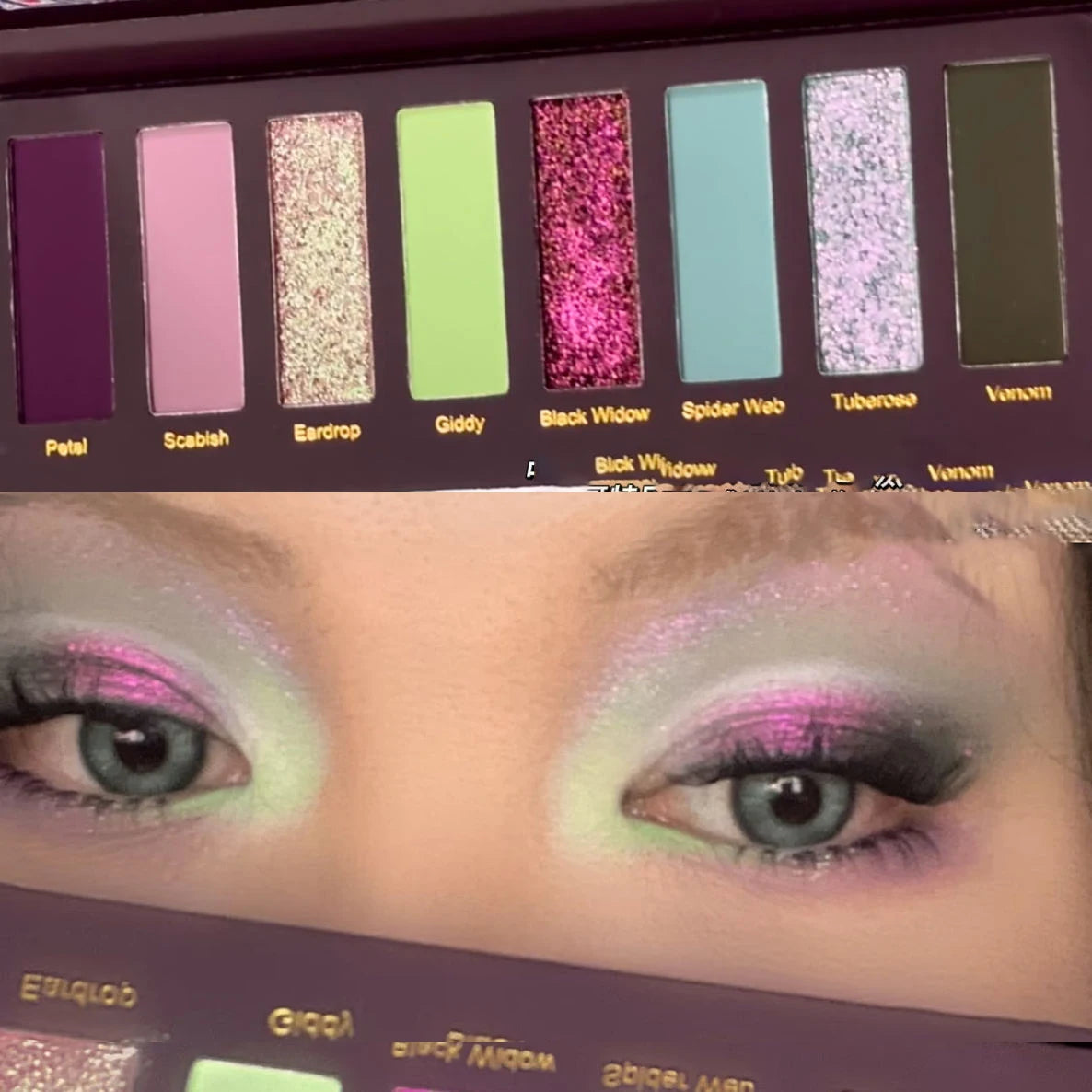 Oil Painting Eyeshadow Palette 8 Color Punk Smokey Multicolored Chrome Hypnotic Shimmer Dreamland Eye Shadow Festival Makeup HIP