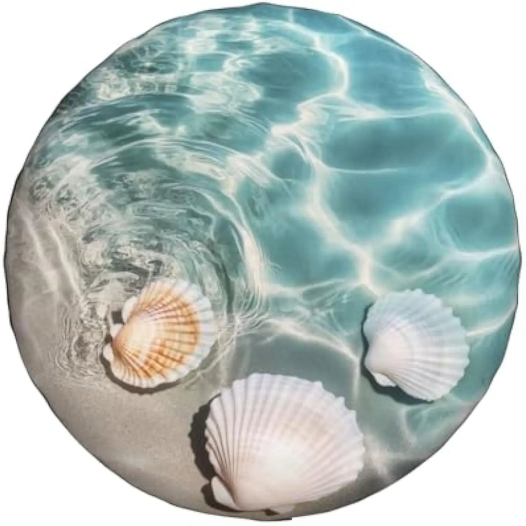 Ocean Waves & Seashells Spare Tire Cover – SUV Truck RV Spare Tire Cover HIP