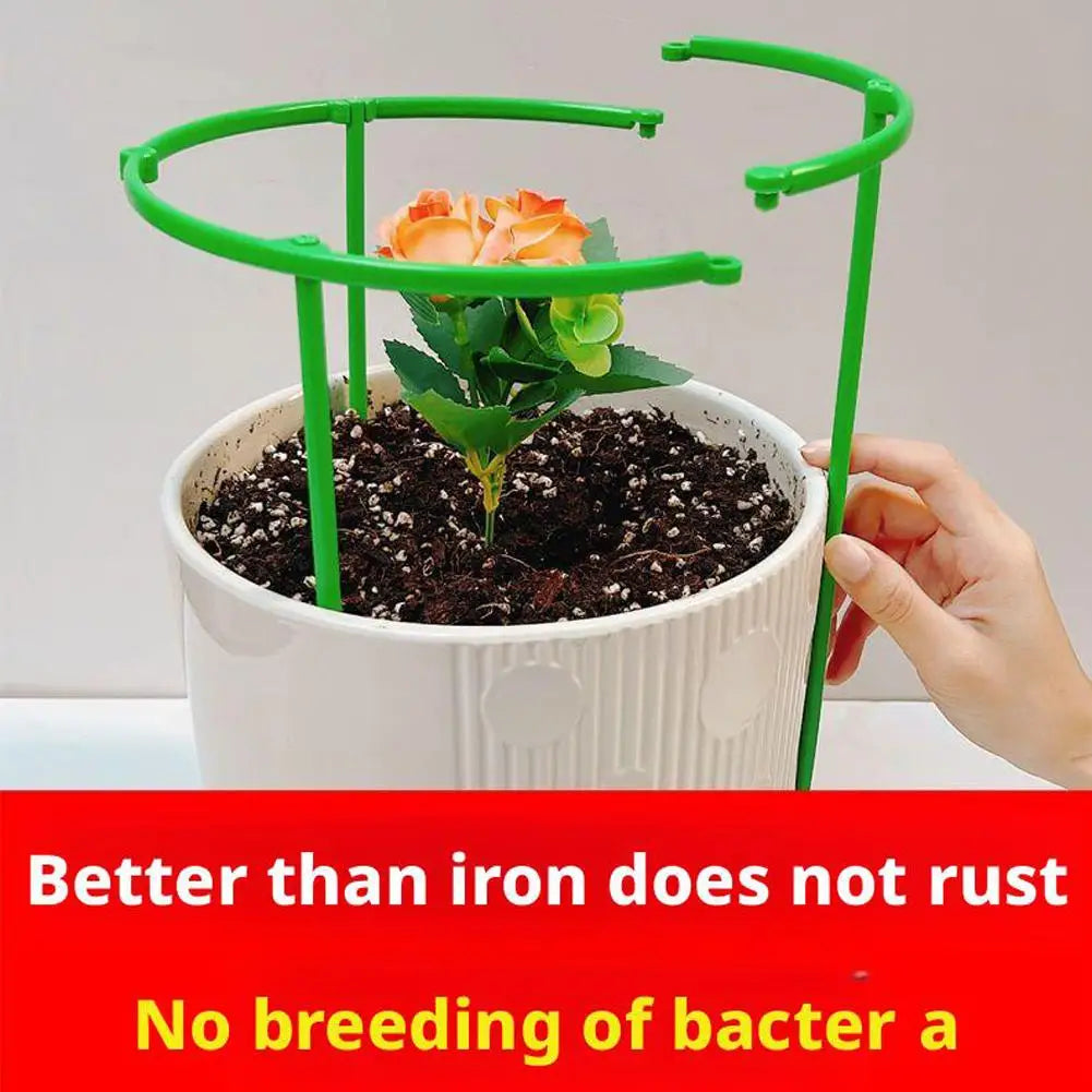Stackable Plastic Plant Support Rings - 10-Tier Garden Stakes for Climbing Flowers, Vines, Vegetables | Durable Green HIP