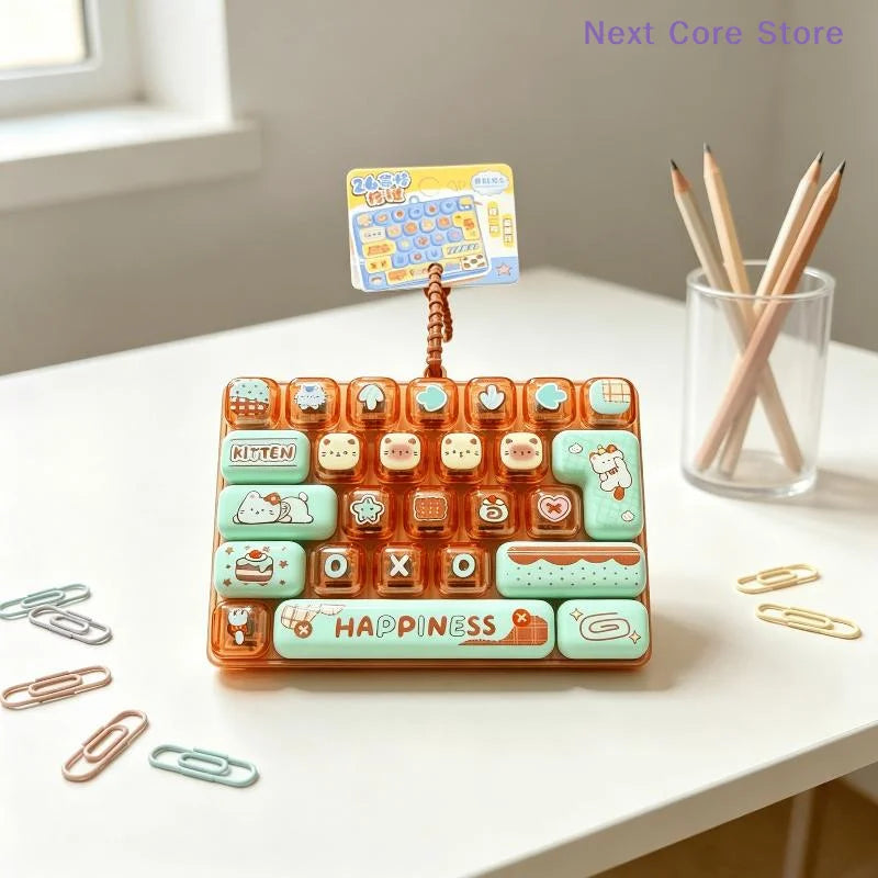 26-Key Keyboard Fidget Toy Keychain – Tactile Press Pendant Fidget Keychain Toy HIP