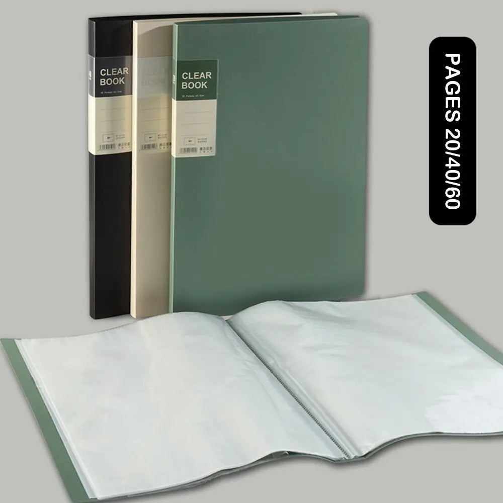 A3 Clear Book Folder 20/40/60 Pages – Portfolio & Documents Portfolio Folder HIP