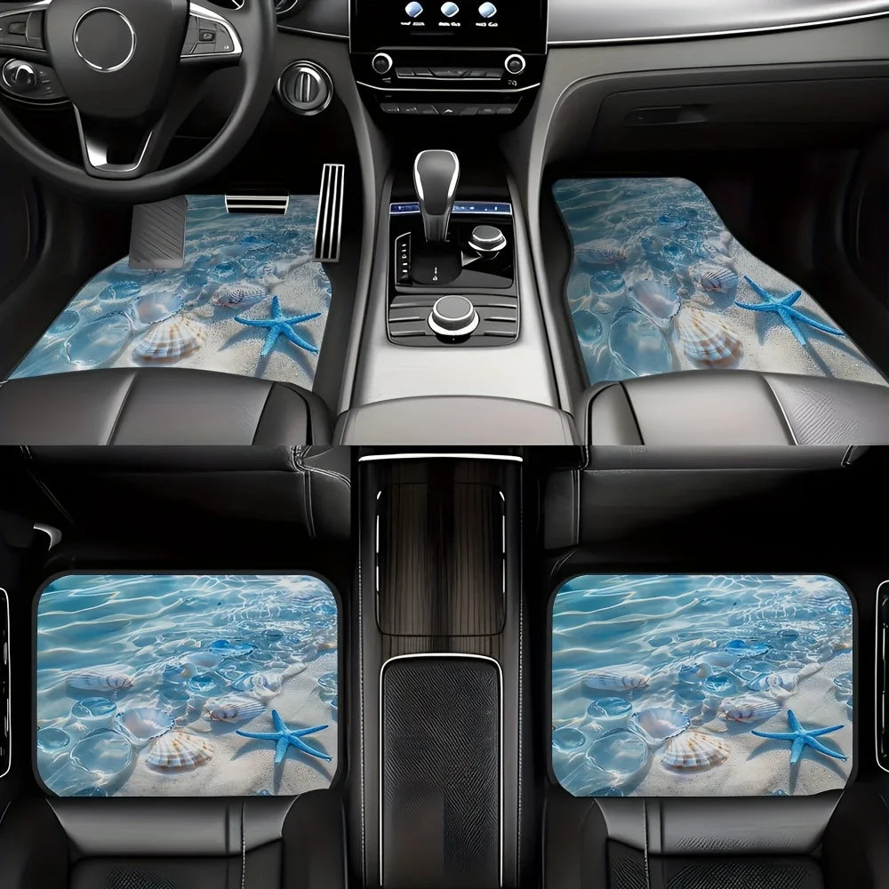 4-Piece Seaside Rubber Car Floor Mats – Non-Slip, Easy Clean Rubber Car Mats HIP