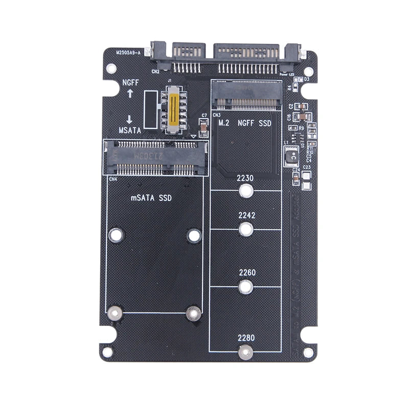 M.2 NGFF & mSATA to SATA 3.0 Dual SSD Adapter with Switch SSD Adapter Card HIP